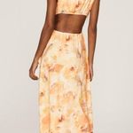 Significant Other Libby Cream Floral Plunge Neck Sleeveless Slip Maxi Dress Sz 8 Orange Photo 2