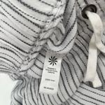 Athleta Bali Pants SZ 6 100% Linen White Stripe Drawstring Pull On Crop Cropped Photo 11
