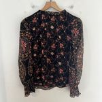 MISA Los Angeles - Siena Chiffon Top Sheer Floral Long Sleeve Blouse Professional Photo 3