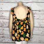 Who What Wear NWT Size 4X Black - Floral Print Tank Top Blouse Photo 2