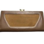 VINTAGE LADY BUXTON Leather Hand Purse Wallet Suede 40s 50s L: 7 x 3.5 in Brown Photo 0