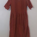 Stevie Hender Burnt Orange Lace Dress Short Sleeve Midi Photo 0