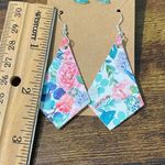 Unicorn Studs Floral Dangle Earrings Set Teal‎ Blue Photo 5