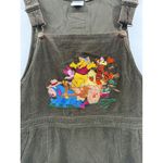 Disney  Vintage Corduroy Jumper Dress Sz Large Brown Winnie the Pooh Embroidered Photo 1