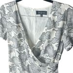 St. John  Metallic Silk Faux-Wrap Blouse Size 6 Photo 3