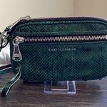 Aimee Kestenberg  Green Snake Embossed Leather Crossbody Bag with Silver Hardware Photo 0
