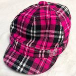 Disney  Parks Rhinestone Mickey Mouse Hot Pink & Black Plaid Cap Women’s Hat Photo 0