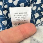 MELLODAY  Blue White Floral Cuffed Short Sleeve Relaxed Fit Cottage Core Blouse S Photo 7