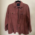 ZARA  Corduroy Long Sleeve Button Up Mauve Shacket Jacket sz Medium Photo 2