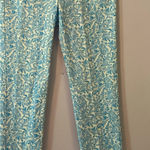 J. McLaughlin Blue White Floral Patterned Pants Preppy Slacks Straight Women's 6 Photo 0