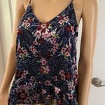 Moon River Floral Velvet Spaghetti Straps Tank Photo 6