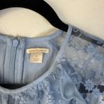 Sundance  Light Blue Lace Floral Ruffle Trim Sleeveless Maxi‎ Dress Small Party Photo 4