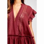 Free People  Baby Blues Tunic Shirt Dress Lace Striped Ruffle Love Combo, XS Photo 3