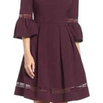 Eliza J NWT‎  Purple Fit Flare Bell Sleeve Stretch Dress Pockets Size 22W Photo 0