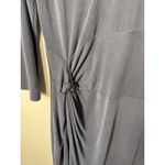 Abercrombie & Fitch Abercrombie Fitch Womens Gray Knit V Neck Twist Front Midi Dress XL Photo 1