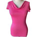 Michael Stars Ultimate Fitted Metallic Pink Cowl Neck Top by ~ Women's Size OS Photo 1