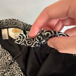 Talbots  Women's Vintage Silk Tapered‎ Pants Black Ornate Design Size 4 Photo 9