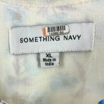 Something Navy Women's Floral Maxi Dress Cream Blue Size XL Sleeveless Tiered Photo 1