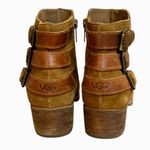 UGG Volta Ankle Boot Brown Suede Western Booties Buckles Block Heel Size 7 Photo 4