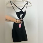 Pretty Little Thing  X Naomi Campbell black v bar strappy open back bodycon dress Photo 3