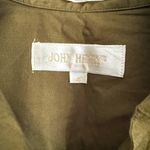 Vintage Olive Green Women's collared button down shirt small sz 4 embroidered Photo 2