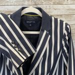 Jones New York Signature Womens 10 Blazer Americana Navy/White Striped Stretch Blue Photo 1