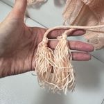 Cupshe  Swim Cover Up Womens OS Knit Stripe V Neck Crochet Short Sleeve Tie Side Photo 8