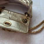 French Design Inspired Quilted Leather Crossbody Purse Gold Photo 3