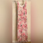 Prontomoda Giusy Womens Sleeveless Long 100% Silk Dress W/Lining, Italy|Size:M Pink Size M Photo 2