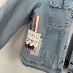Cactus & Pearl Patch Detail Denim Jean Jacket Light Wash Women’s Size Small Photo 1
