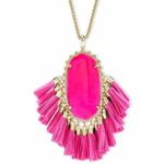 Kendra Scott NEW Barbie Betsy Long Gold Plated Hot Pink Tassel Necklace RARE NWT Photo 0