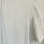 Knox Rose Lightweight White Capsleeve Flowy Short Sleeve Summery Top Subtle Print Sz S Photo 6