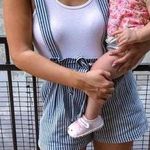 These Three Boutique White/blue Striped Overalls  Photo 0