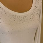 Valerie Bertinelli Off White Long Sleeve Top with Rhinestone Accents Photo 1