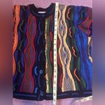 Vintage Aklanda cardigan retro 90s chunky3D knit Large new wool Coggi Style Blue Photo 10