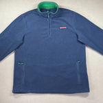 Vineyard Vines Men’s Size Medium Blue Fleece Quarter Zip Pullover Green Trim Photo 2