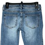 Free People SZ W25 Skinny Jeans Frayed Slit Hem Low-Rise Stretch Kentucky Blue Photo 5