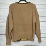 Blue Velvet Crochet Granny Square Boho Knit Sweater Size Small Multicolor Tan Photo 1