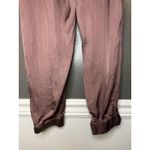 Olivaceous Pants Womens Large Mauve Satin Jogger Elastic Waist Cuffed Hem Photo 6