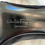 Salvatore Ferragamo “Societe” black satin peep toe pumps size 6 Photo 4