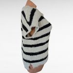 Daytrip  Fuzzy Eyelash Black Ivory Striped Sweater Size Small Photo 5
