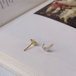 Boutique NEW Dainty Moon &ā Star Stud Earrings | 18k Gold Photo 2