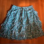 Sunny Leigh  Ruffled Brown and Teal Venetian Paper Skirt, Size 6 Photo 2