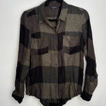 Lucky Brand  Green/Black Plaid Flannel Button Up Photo 0