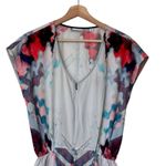 Hunter bell M Zip Jumpsuit geometric print Colorful Cup Sleeves flounxy feminine Size M Photo 3