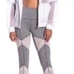 Zella Sun Salutation Grey/White Mesh Leggings size Small Photo 1