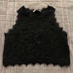 Sans Souci Black Textured Crop Top Photo 0