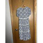 Sundance  Tiered Floral Midi Dress Small White Navy My Matilda Photo 4
