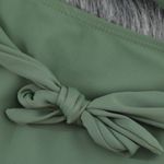 Olive Green 2 Piece Bathing Suit Bubble Sleeve Top High Waisted Belted Bottoms Size XL Photo 5