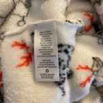 Holiday Time  dog print Christmas one piece zip up pajamas fur trim hood. Size M. Photo 7